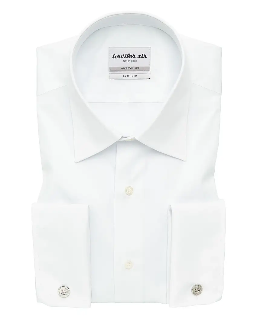 Camisa blanca Tervilor Sir largo extra puño doble