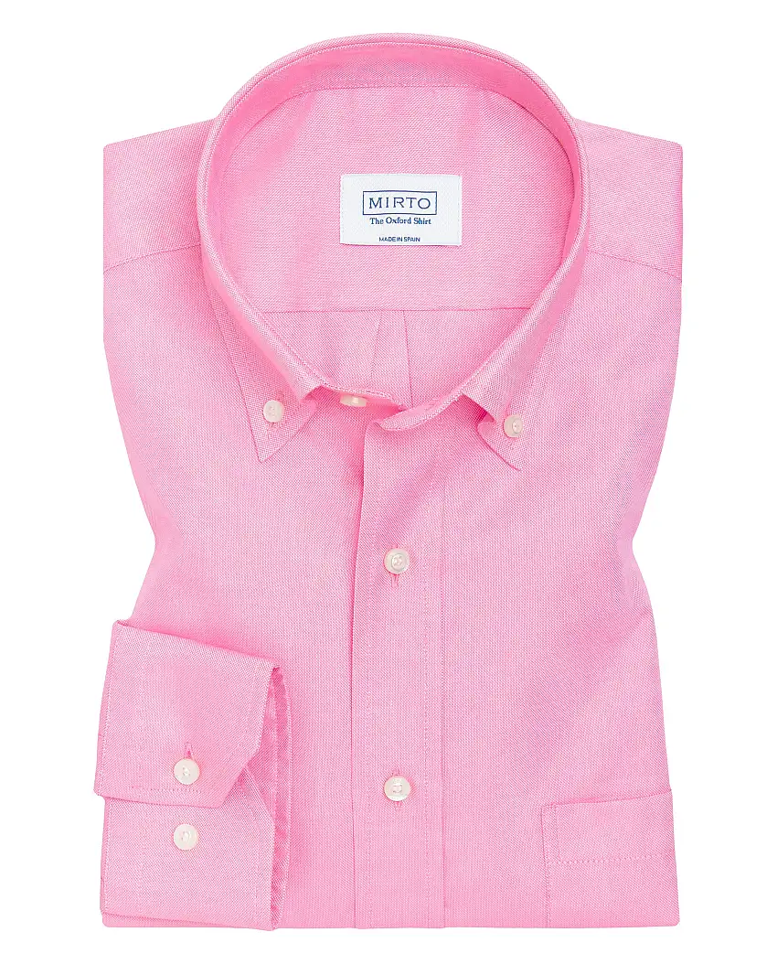 Camisa casual oxford manga larga rosa