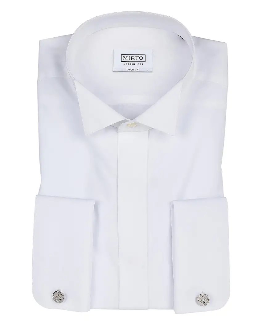 Camisa esmoquin popelín semi-entallada