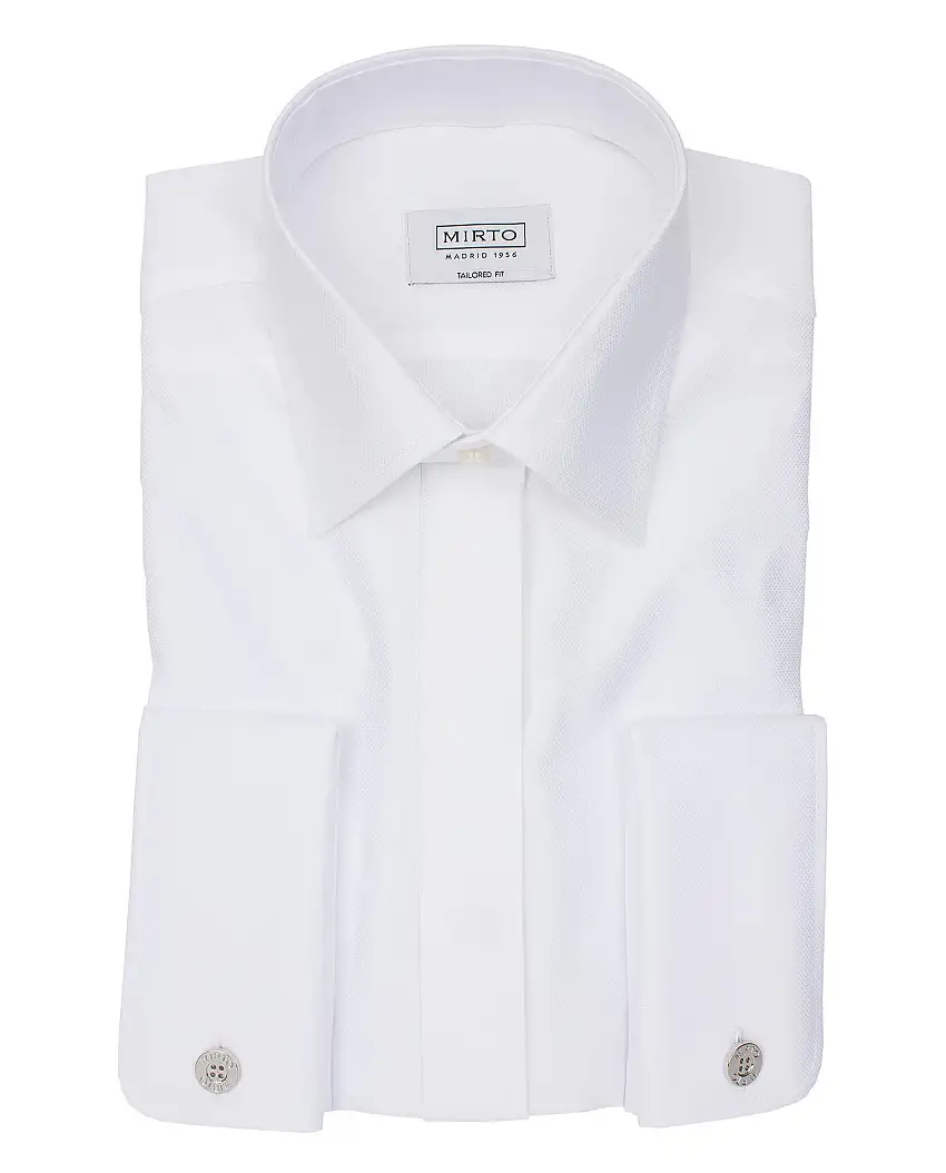 Camisa esmoquin punta de diamante semi-entallada