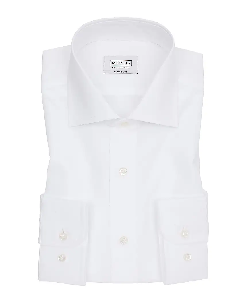 Camisa vestir de popelín blanco