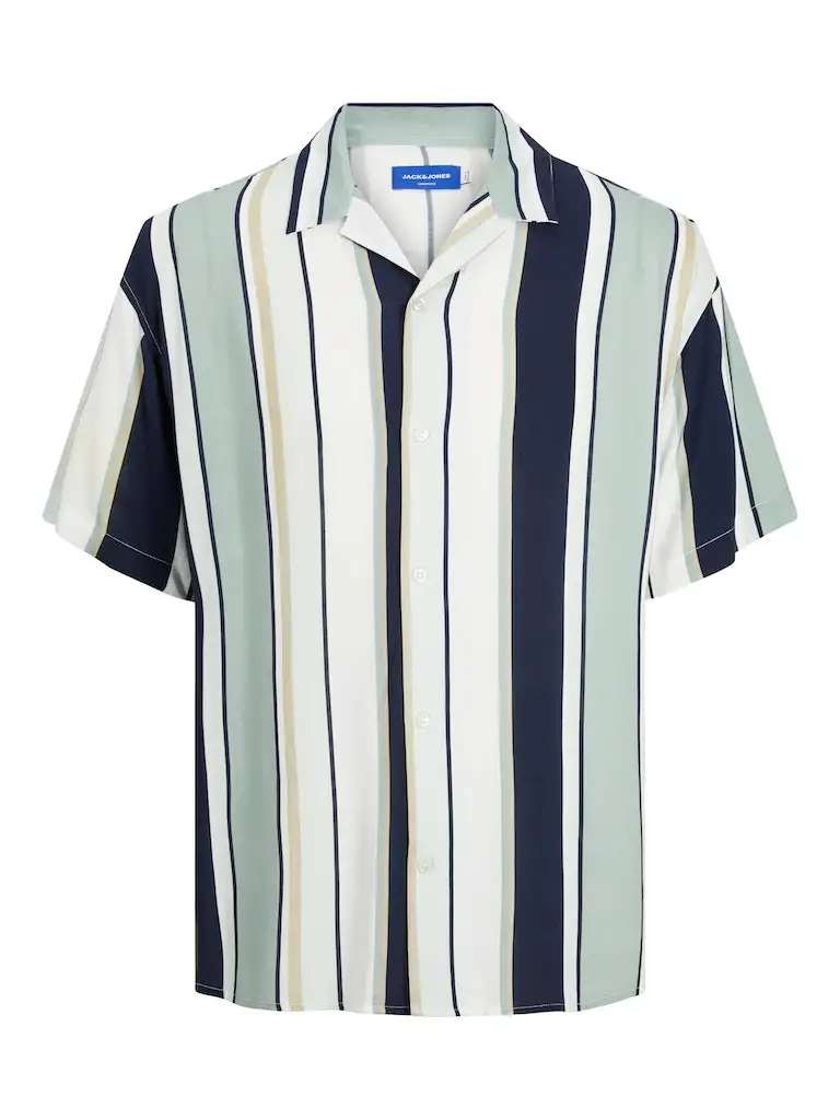 Jorluke Palma Stripe Shirt Ss Slate Gray