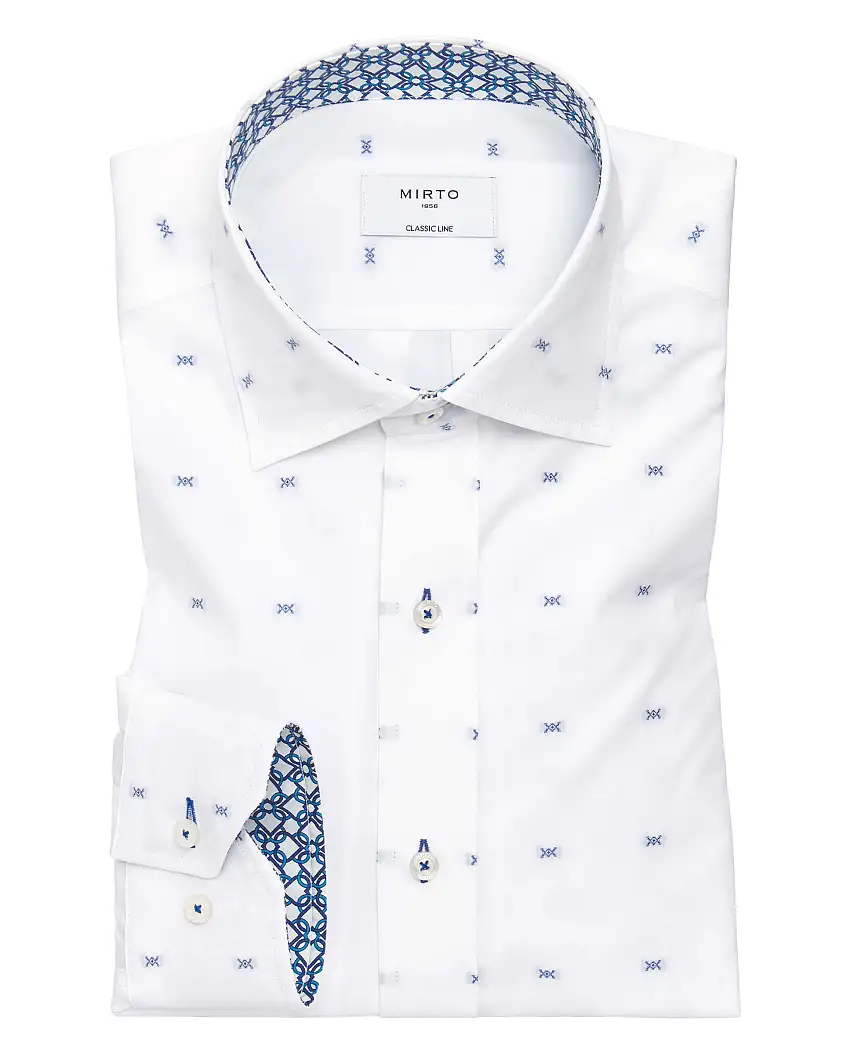 Camisa casual algodón fil coupé blanca
