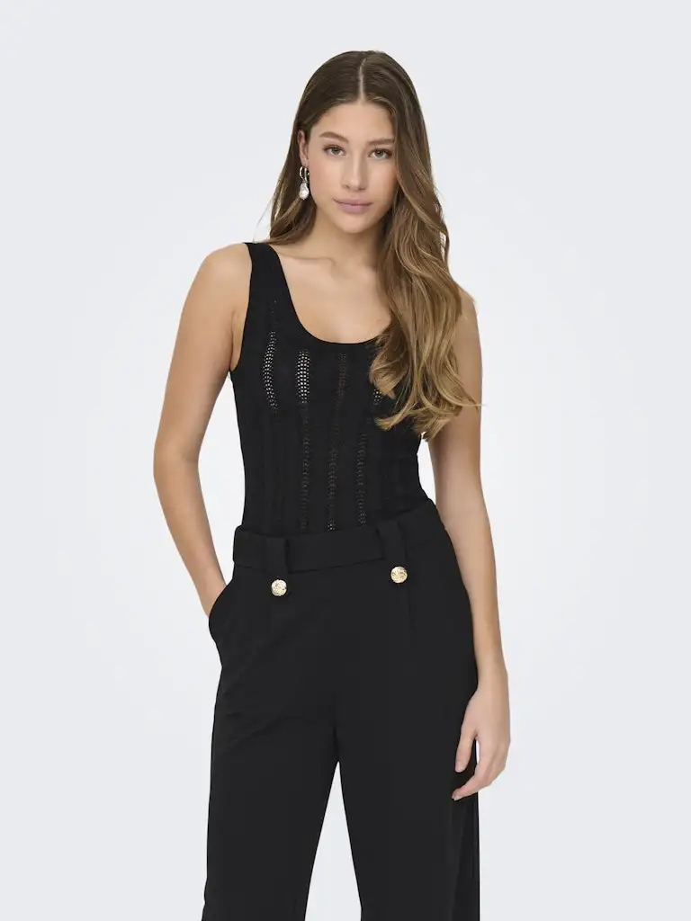 Jdybeauty S/L Glitter Struc Top Knt 15317345 Black