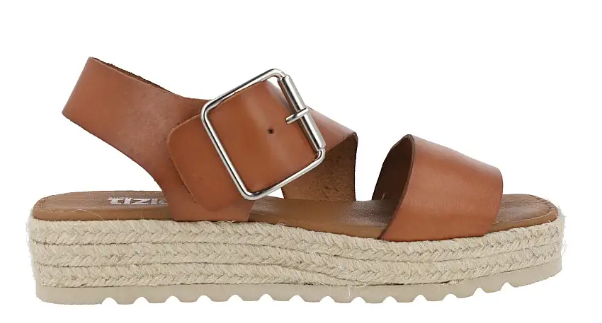 Sandalias de piel con piso de esparto Tiziana