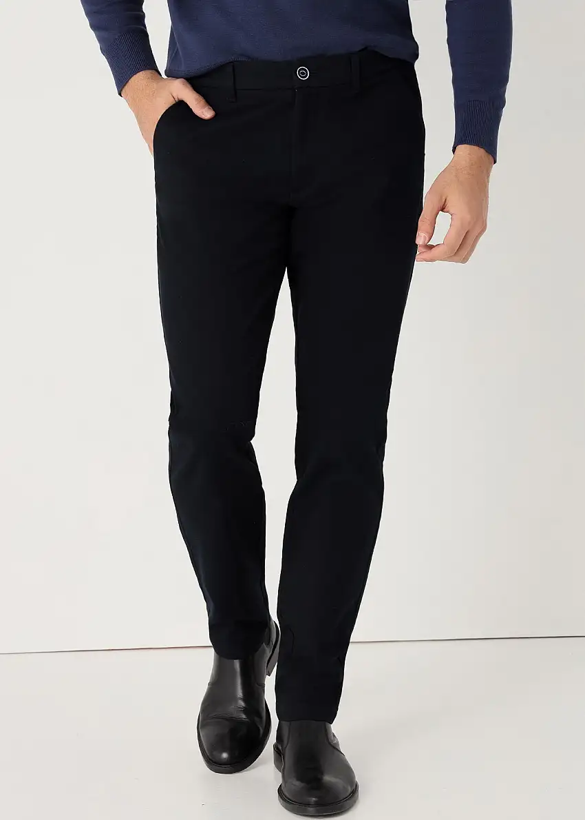 Pantalon Chino Slim Tiro Medio Tejido Estructura Bolsillo Cremallera Bendorff 803215417269