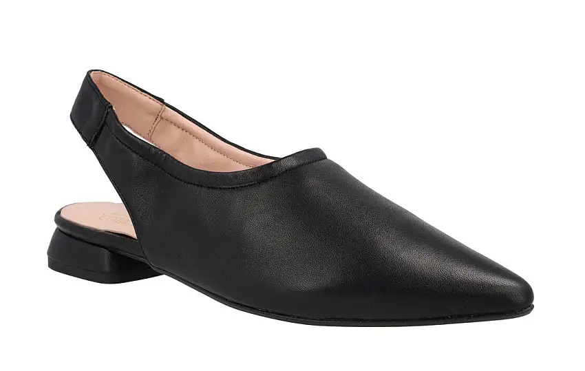 Zapatos de piel destalonados con tacón bajo forrado