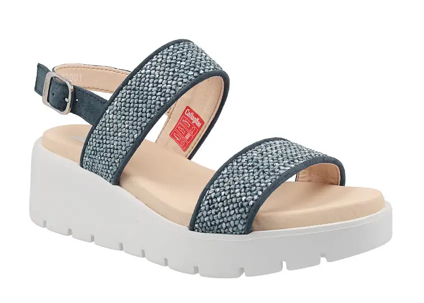 Sandalias de tiras trenzadas de rafia con plataforma