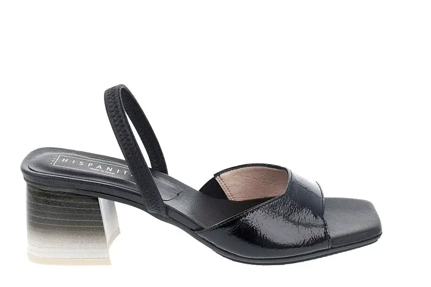 Sandalias de charol con tacón difuminado bicolor