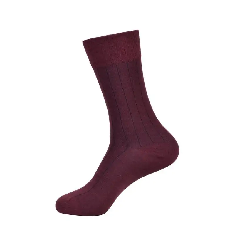 CALCETIN LISO MERINO BURDEOS