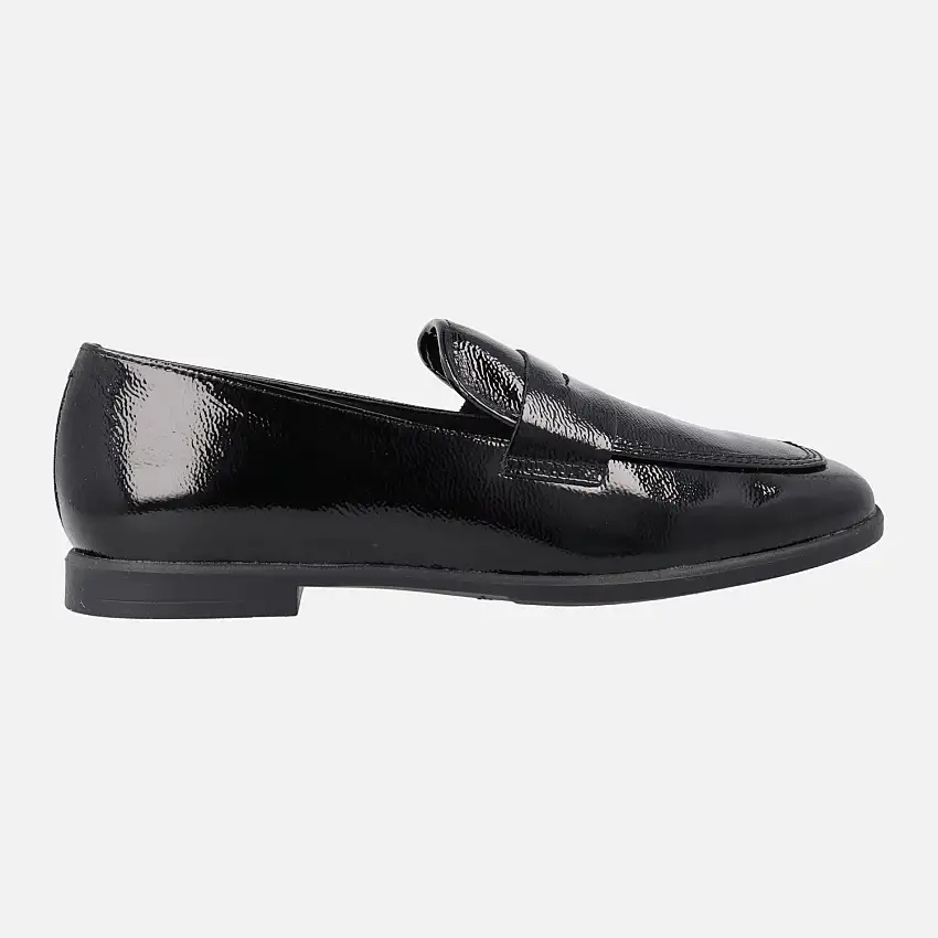 Mocasines de charol con antifaz para mujer