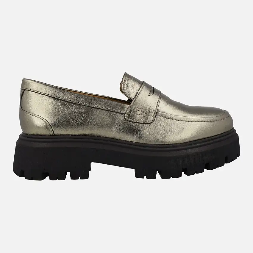 Mocasines Gioseppo Kabelvas en metalizado plomo con piso track