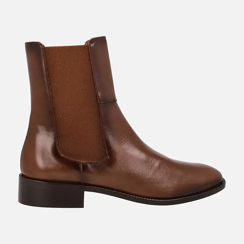 Botines de piel estilo chelsea para mujer