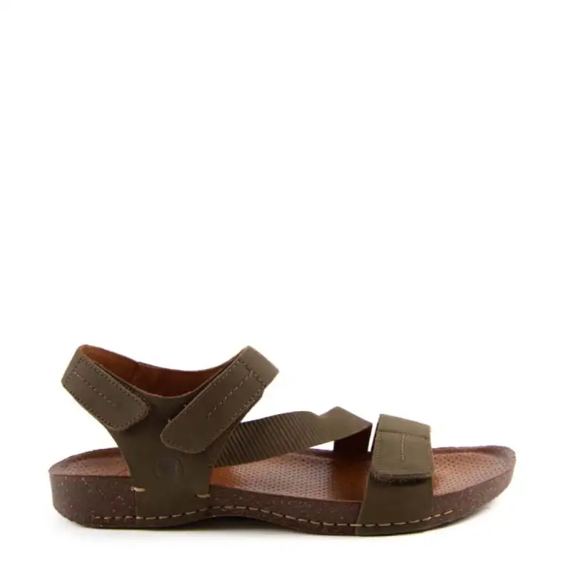 SANDALIA TRIPLE VELCRO KAKI C635