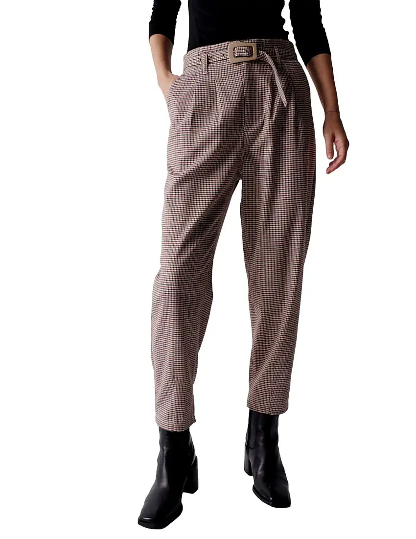 Pantalones Baggy de cuadros Salsa Arena