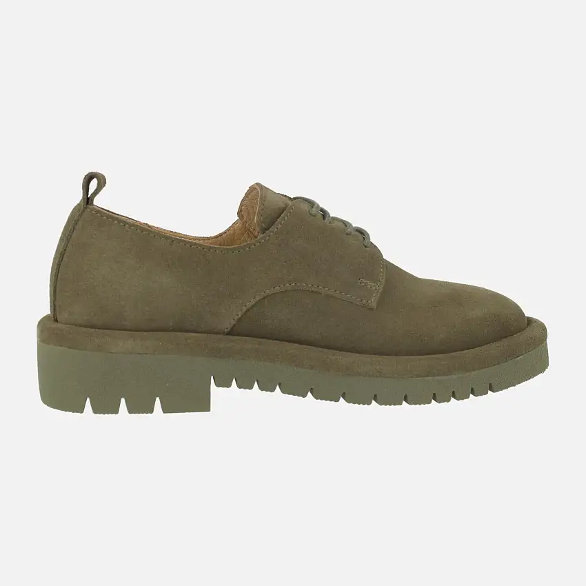 Zapatos de piel serraje con cordones para mujer