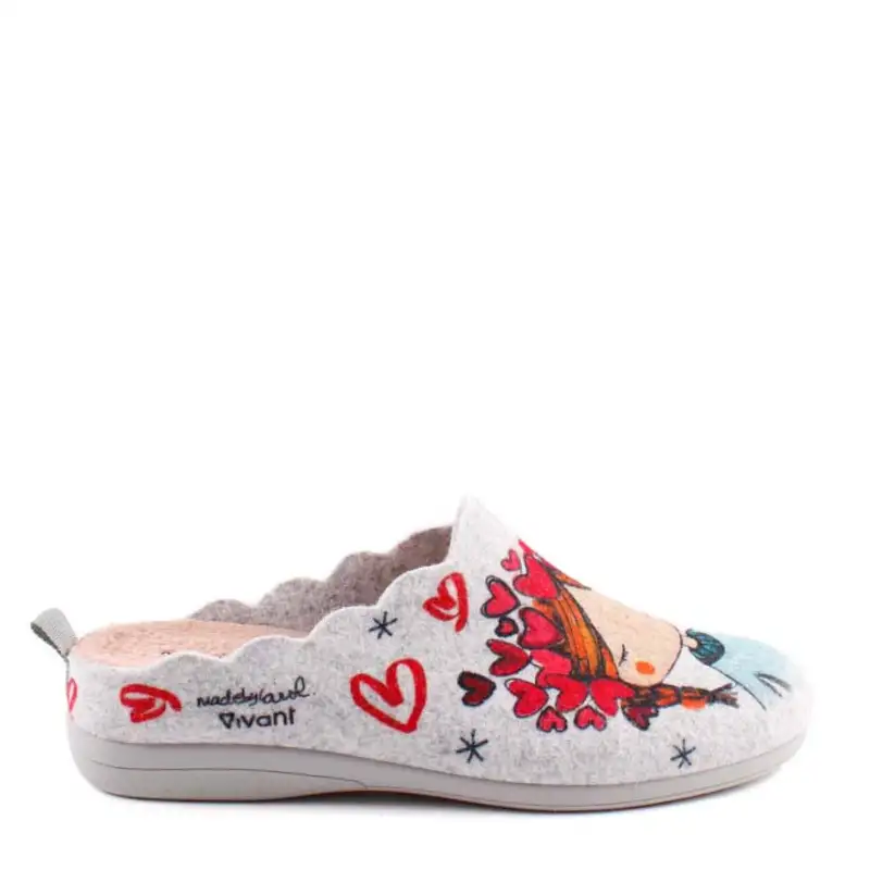 ZAPATILLA CASA AMOR GRIS ILC2522013F