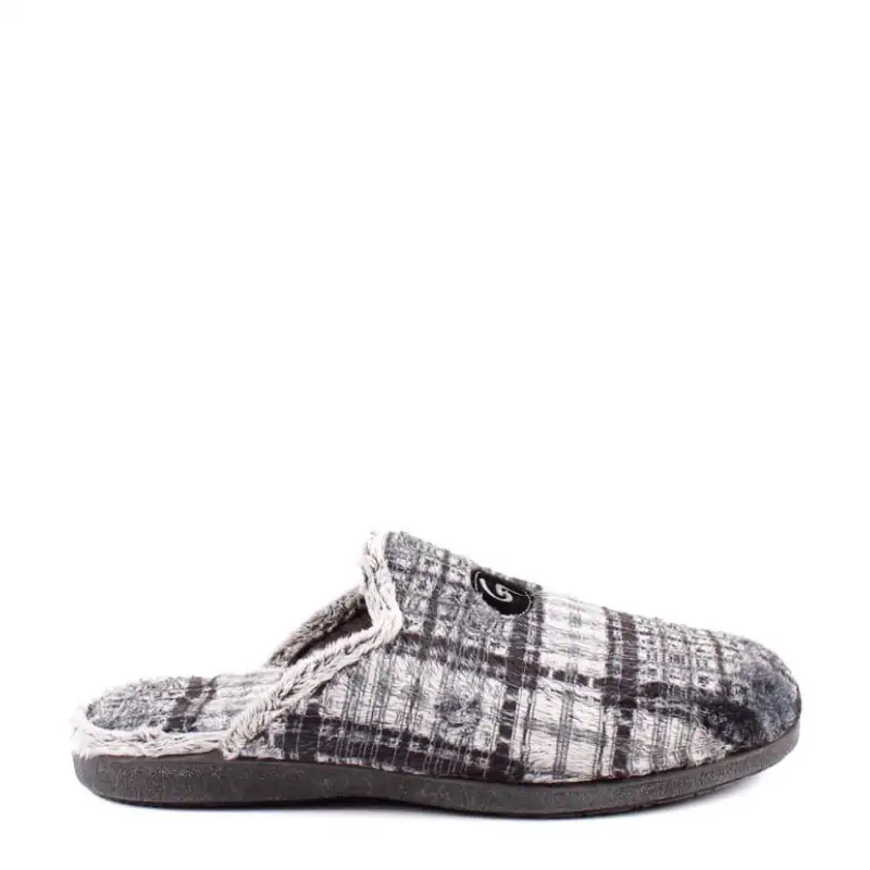 ZAPATILLA CASA CUADROS NEGRO 6001-292