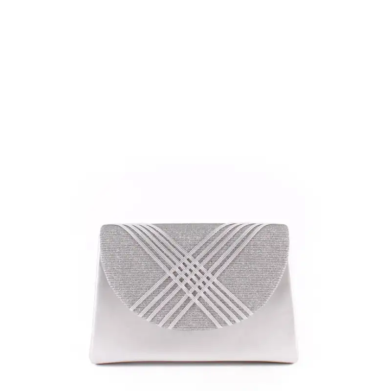 CARTERA SOLAPA X BRILLO PLATA