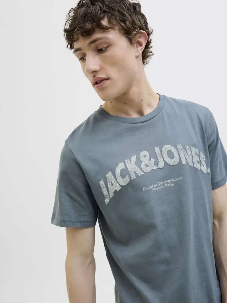 Joralmeria Bold Branding Tee Ss Cn Ln 12276962 Jack & Jones Stormy Weather