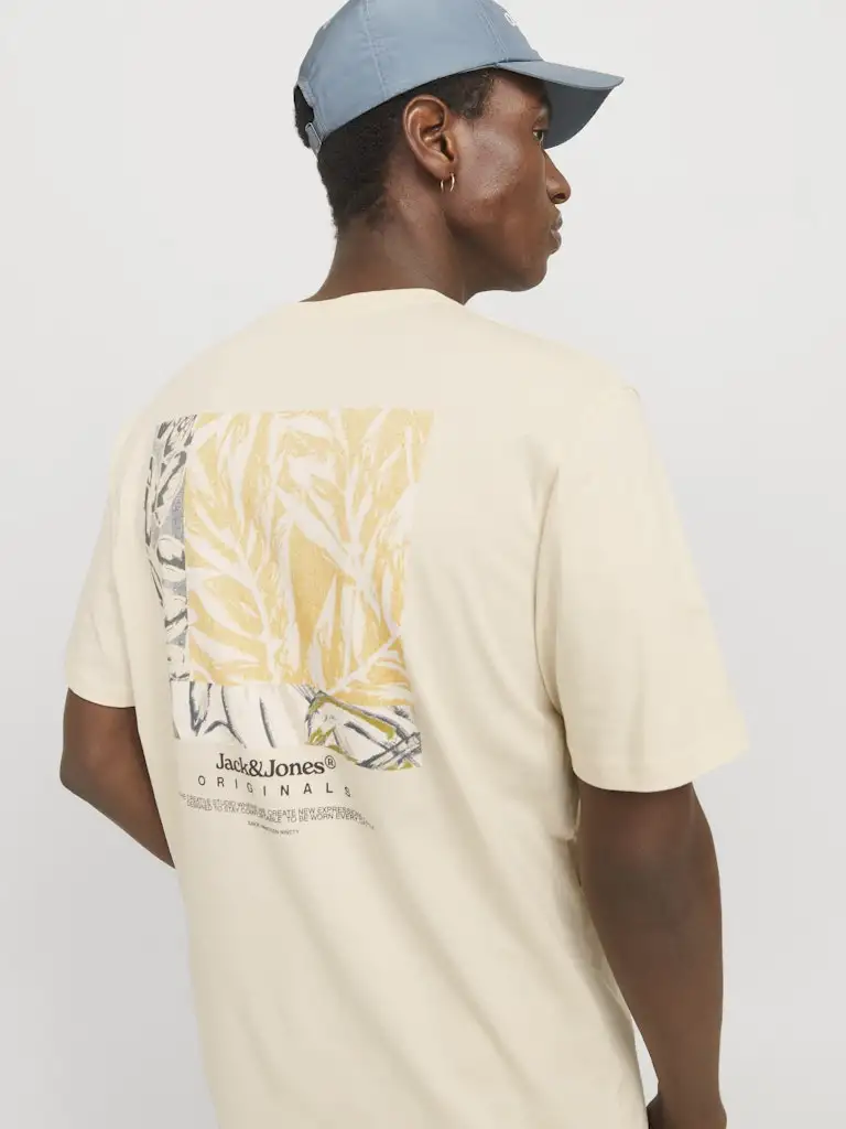 Jorsplit Back Tee Ss Crew Neck Ln 12272996 Jack & Jones Antique White