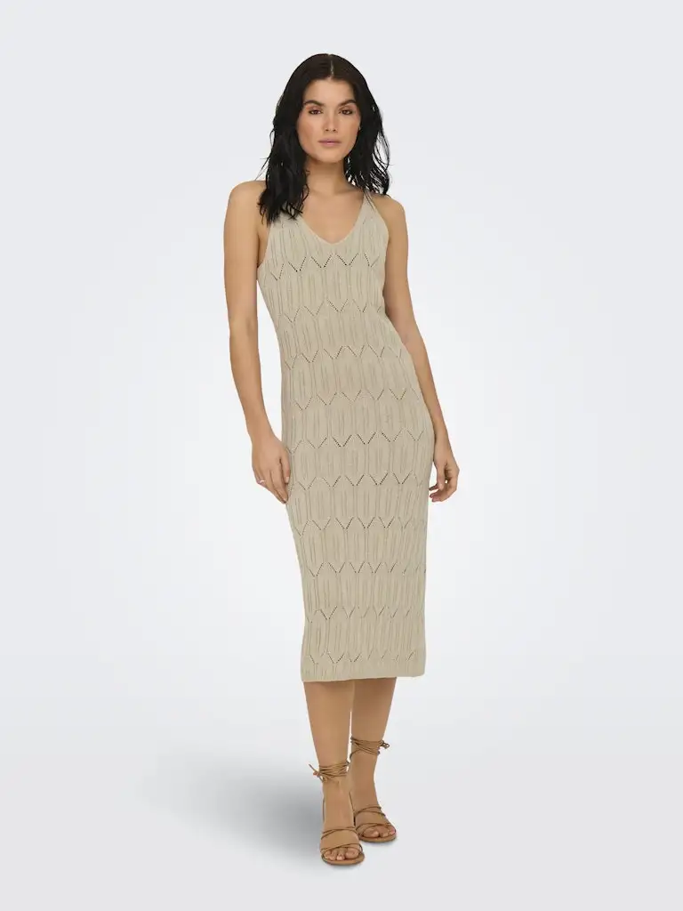 Onlmea Life Sl Midi Dress Knt 15344396 Only Feather Gray