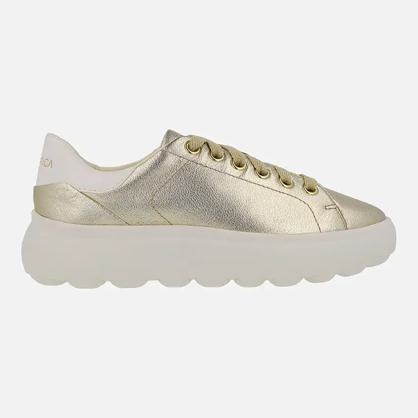 Zapatillas deportivas en piel oro con talonera blanca Spherica EC4.1