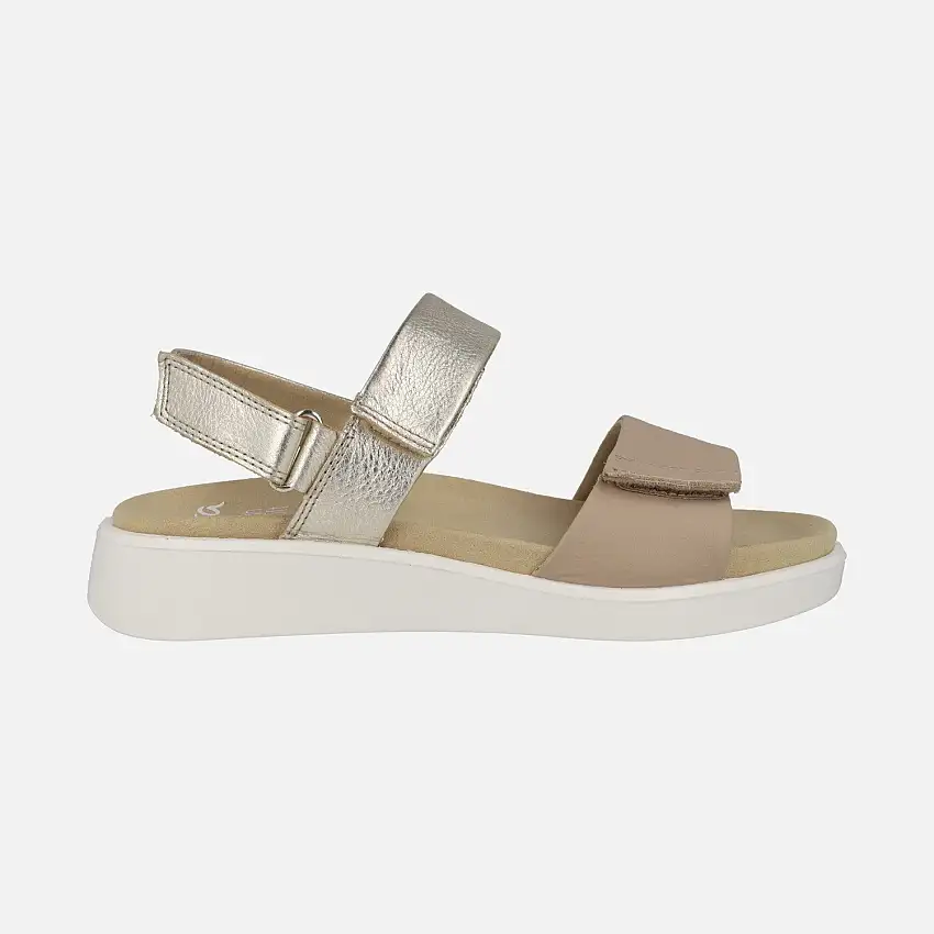 Sandalias de mujer con cuña de goma en Taupe