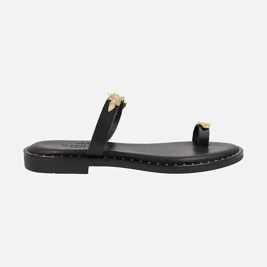 Sandalias griegas tipo esclavas en Negro
