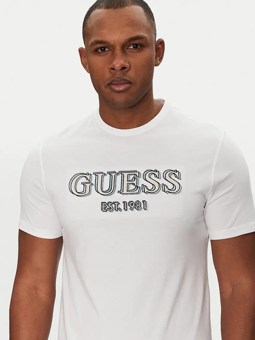 Ss Cn Guess Logo Teepure White