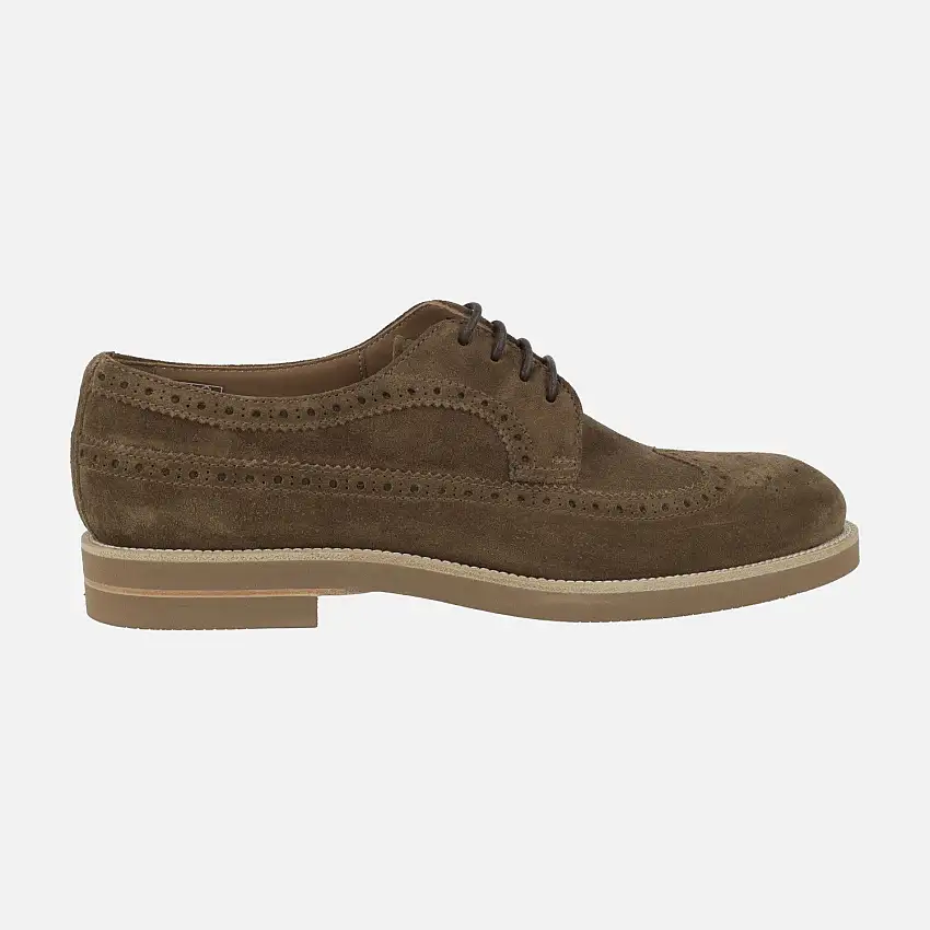 Zapatos Niza en ante marrón con cordones y pala vega