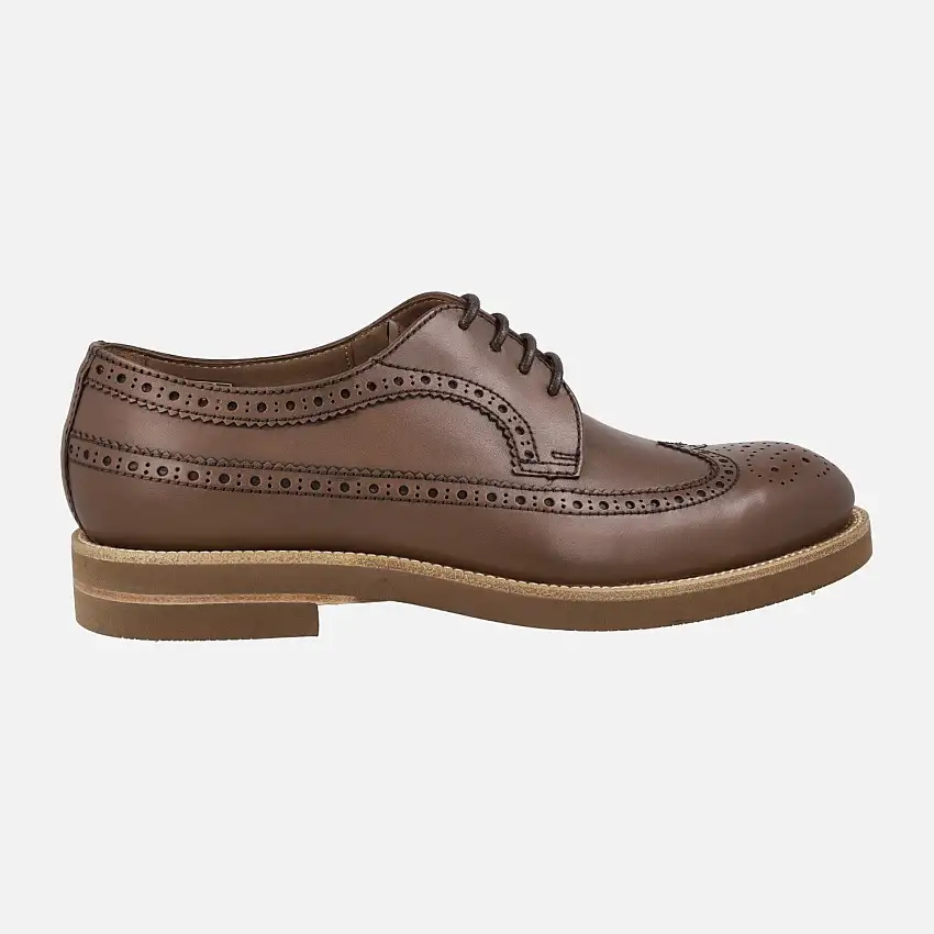 ZAPATOS NIZA EN PIEL MARRÓN CON CORDONES Y PALA VEGA