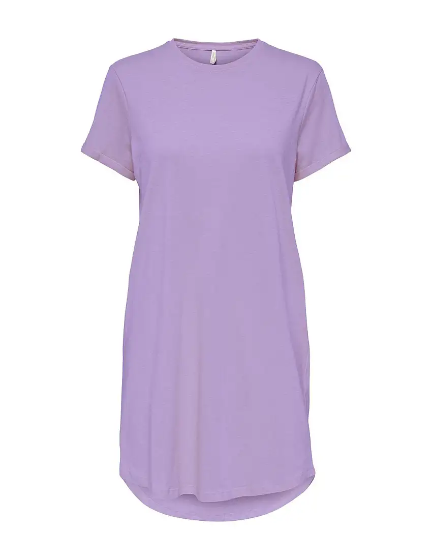 Vestido básico de algodón Only May Violeta