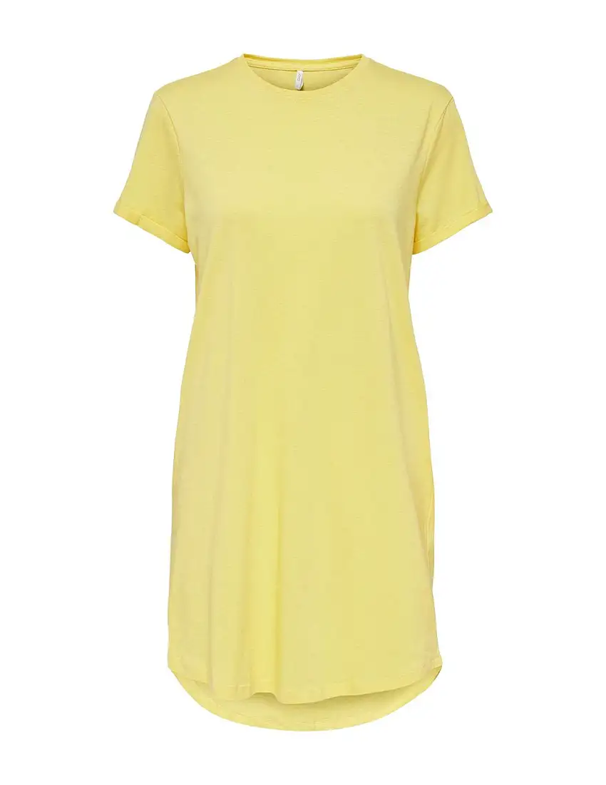 Vestido básico de algodón Only May Amarillo