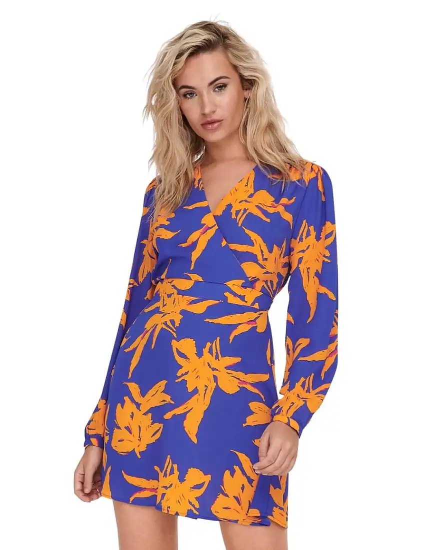 Vestido corto estampado Only Onlalma Azul