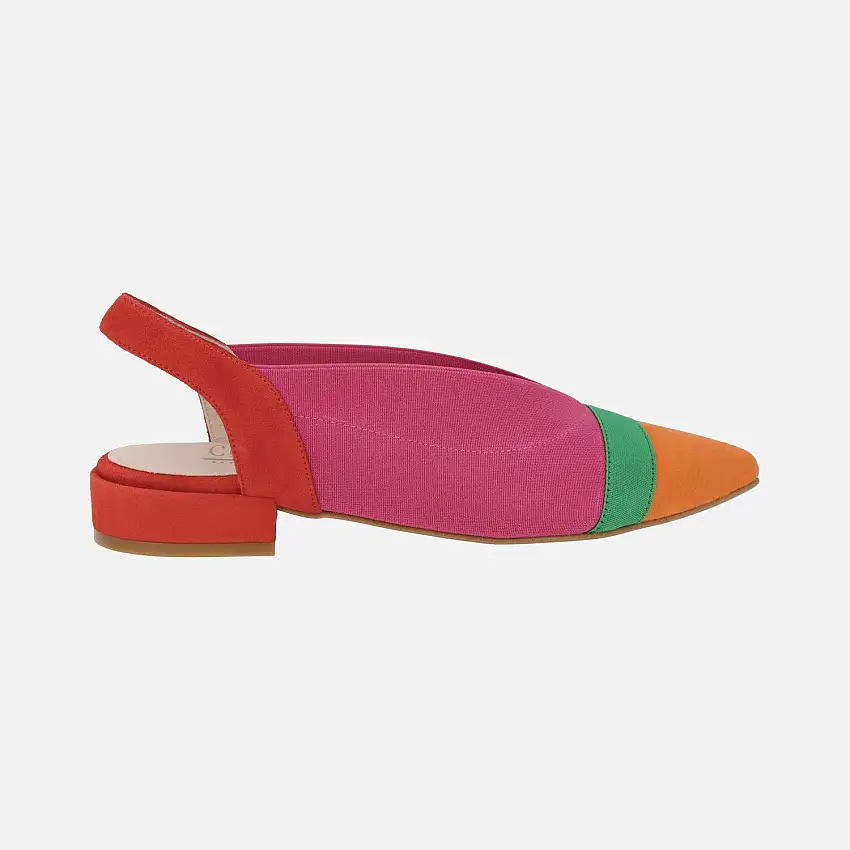 Zapatos destalonados en combinado fucsia