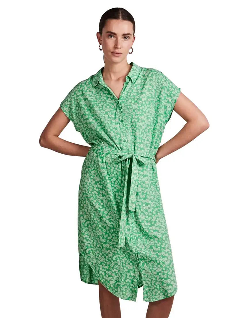 Vestido camisero estampado Pieces Nya Verde