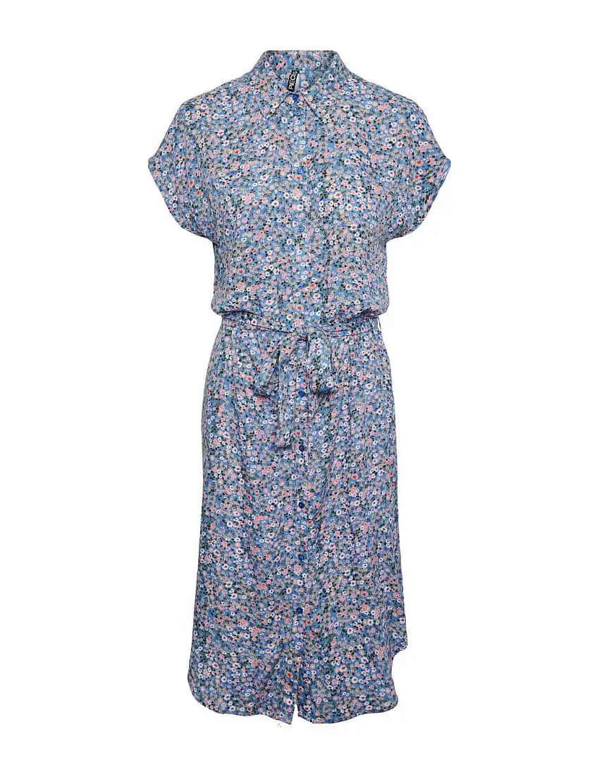 Vestido camisero estampado Pieces Nya Azul