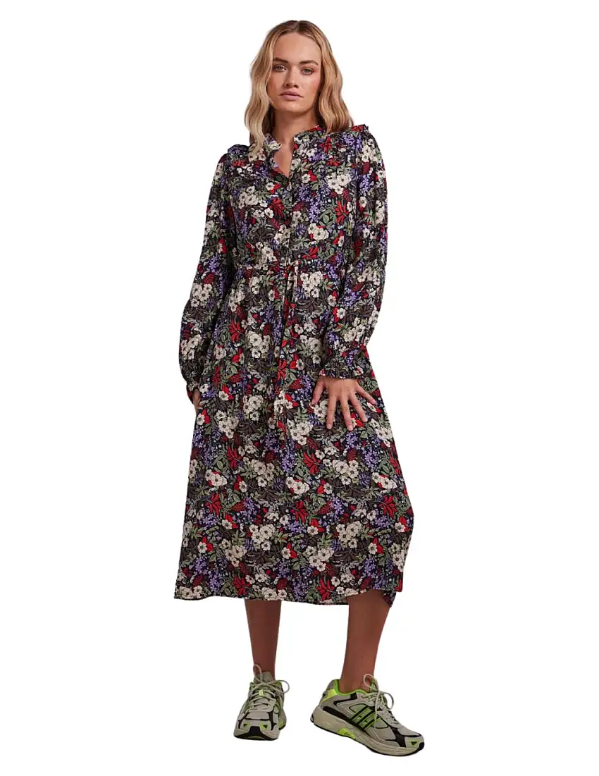 Vestido maxi con estampado floral Pieces Neela Multicolor