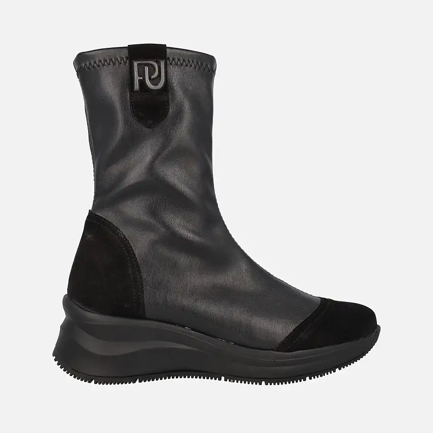 Botas bajas estilo calcetín en tejido elástico negro