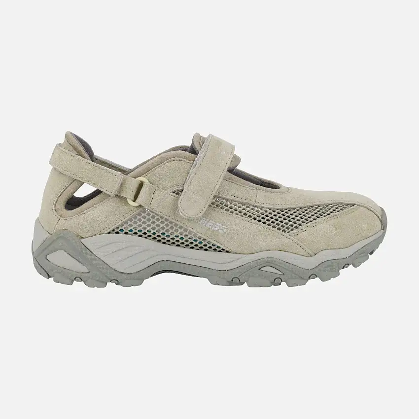 Zapatos deportivos en combinado de tejido y serraje con cierre de velcro