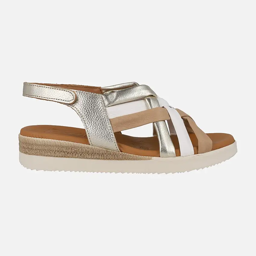 Sandalias de tiras combinadas con cierre de velcro al talón