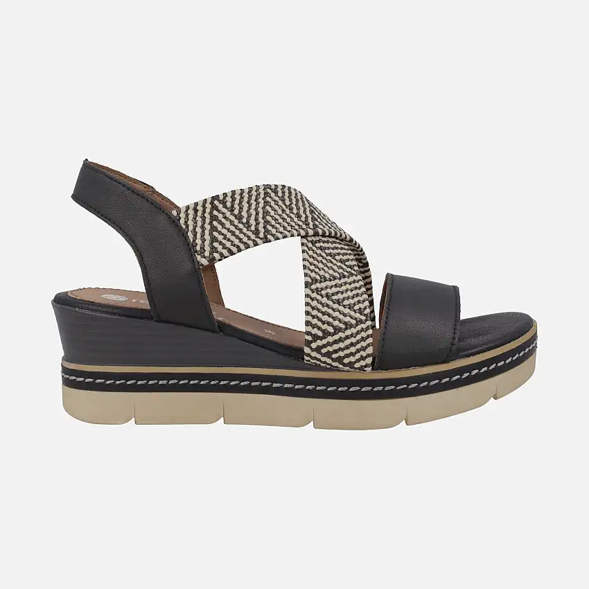 Sandalias de piel con tiras cruzadas en acabado rafia