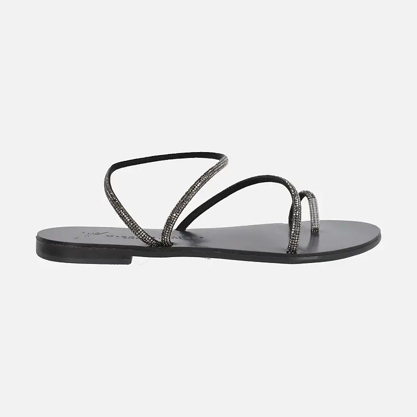 Sandalias planas con tiras de strass 63-TCM Nicolas Lainas
