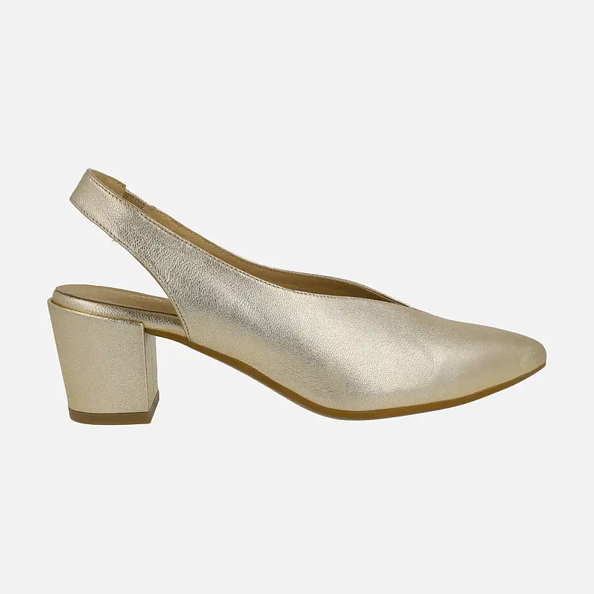 Salones destalonados Zaba de piel con tacones anchos