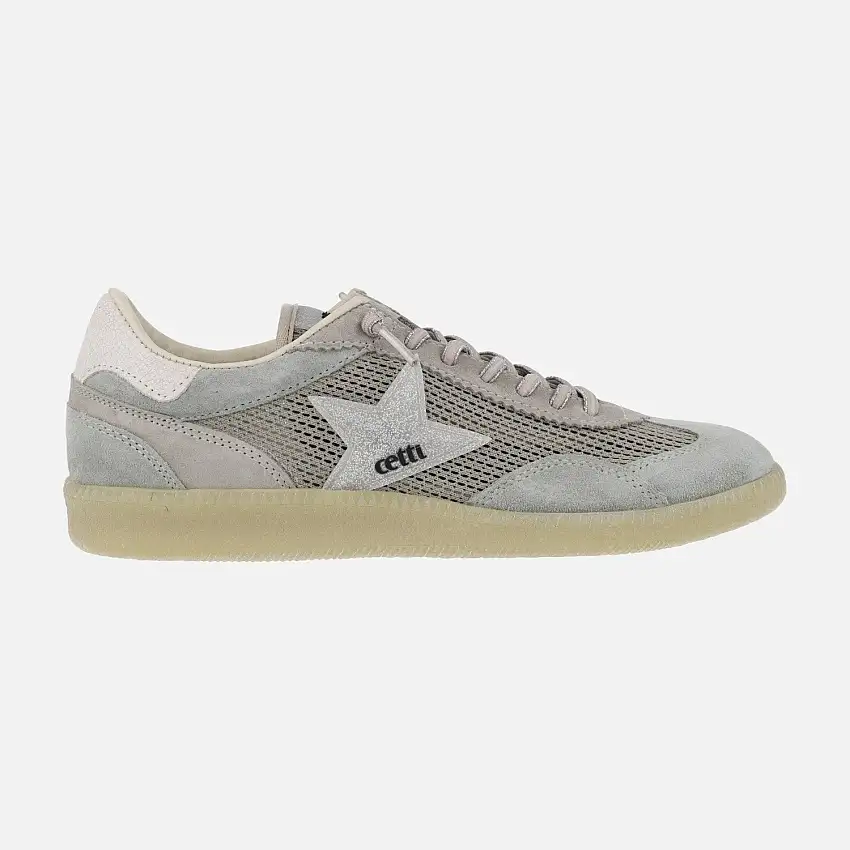 Zapatillas deportivas en combinado de serraje y rejilla
