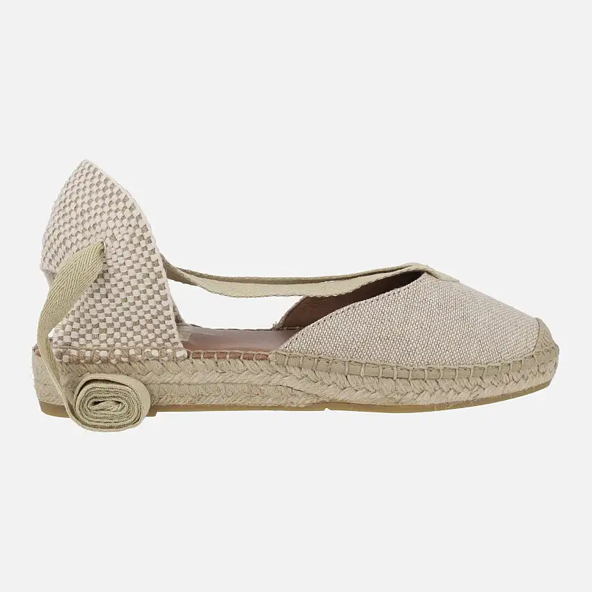 Zapatillas de esparto bajas con cintas para atar
