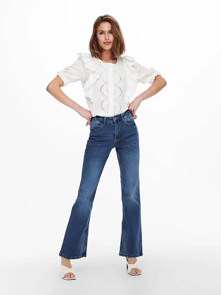 Jdynwflora Neela Hw Flr Mb01 Dnm Noos Medium Blue Denim
