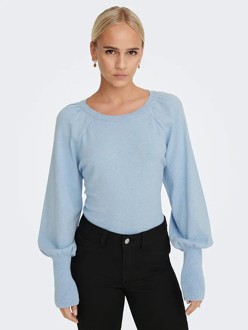Onlasta Life Ls O-Neck Cc Knt Nc 24 Cashmere Blue