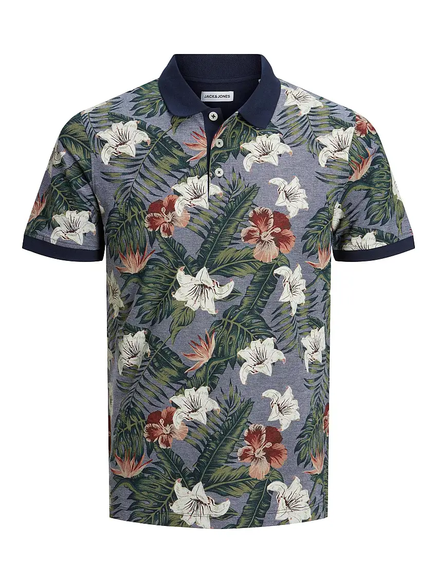 Jjpaulos Tropicana Aop Polo Navy Blazer